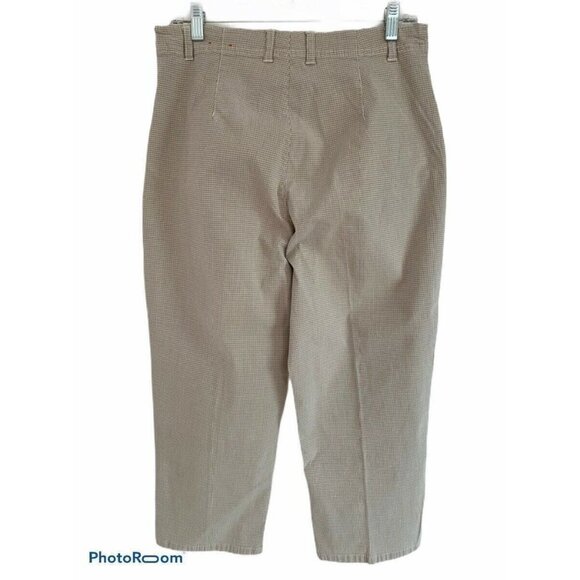 Gloria Vanderbilt Beige Plaid Retro Crop Pants Plus 14 High Waist Stretch 32x21 - Picture 2 of 7